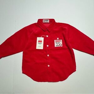Vintage Familiar Snoopy Japan, Boys' Corduroy Shirt in Red Size: 3yrs Old
